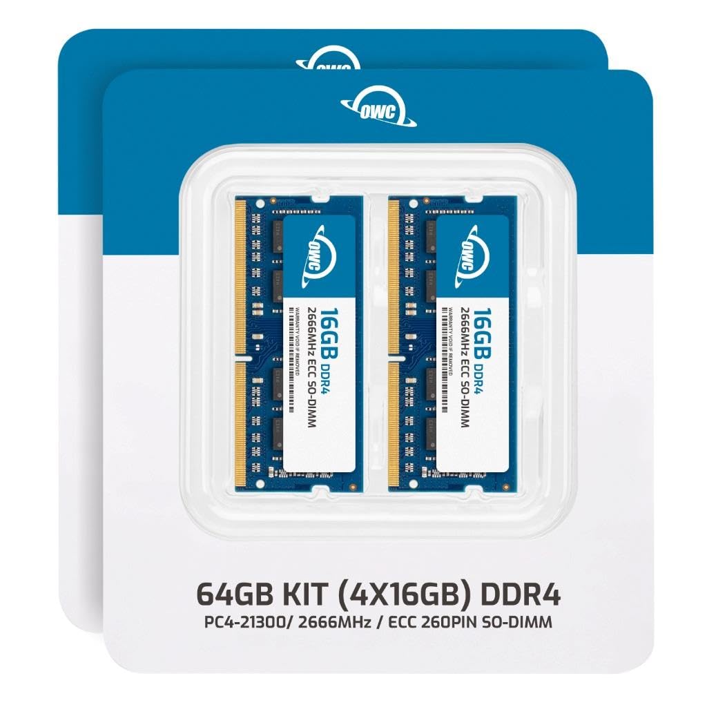 OWC 64GB (4x16GB) DDR4 2666MHz PC4-21300 CL19 2RX8 ECC Unbuffered